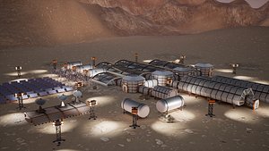 LowPoly Modular Space Station 3D