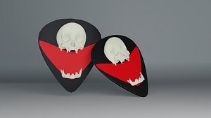 3D Skull Guitar Pick for 3D Print model