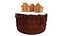 Gâteau au chocolat avec maisons en pain d'épice