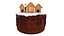 Gâteau au chocolat avec maisons en pain d'épice
