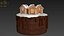 Gâteau au chocolat avec maisons en pain d'épice