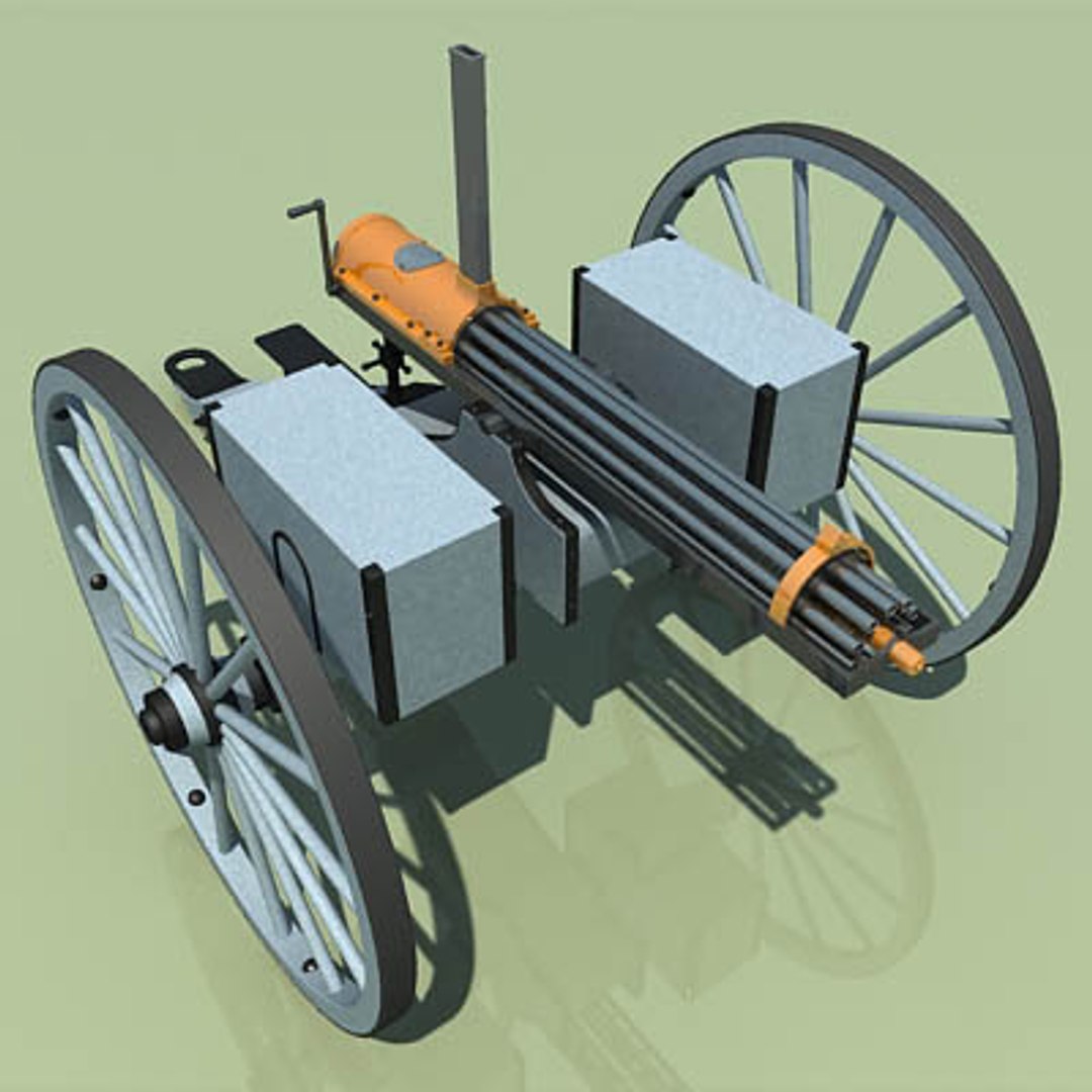 Gatling Battery Gun 3d Model