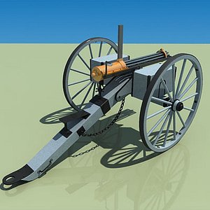 gatling battery gun 3d model