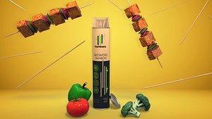 Skewers with Fruits and vegetables low poly props