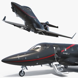 HondaJet Elite II Light Jet Aircraft Black Rigged