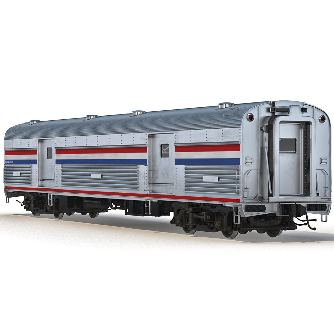 Railroad Baggage Car Generic 3D Model 3D model preview