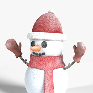 Snow man with red scalp