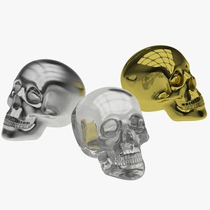 skull metal crystal 3d model