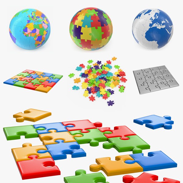 3D puzzles globe pieces