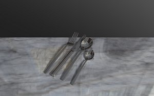 3d set cutlery model