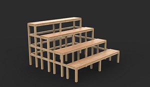 3D Bonsai bench 02 3D model