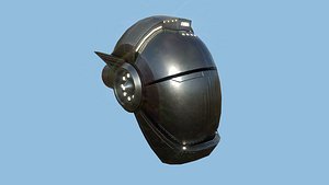 3D SciFi Helmet 08 - Full Steel - Character Design Fashion