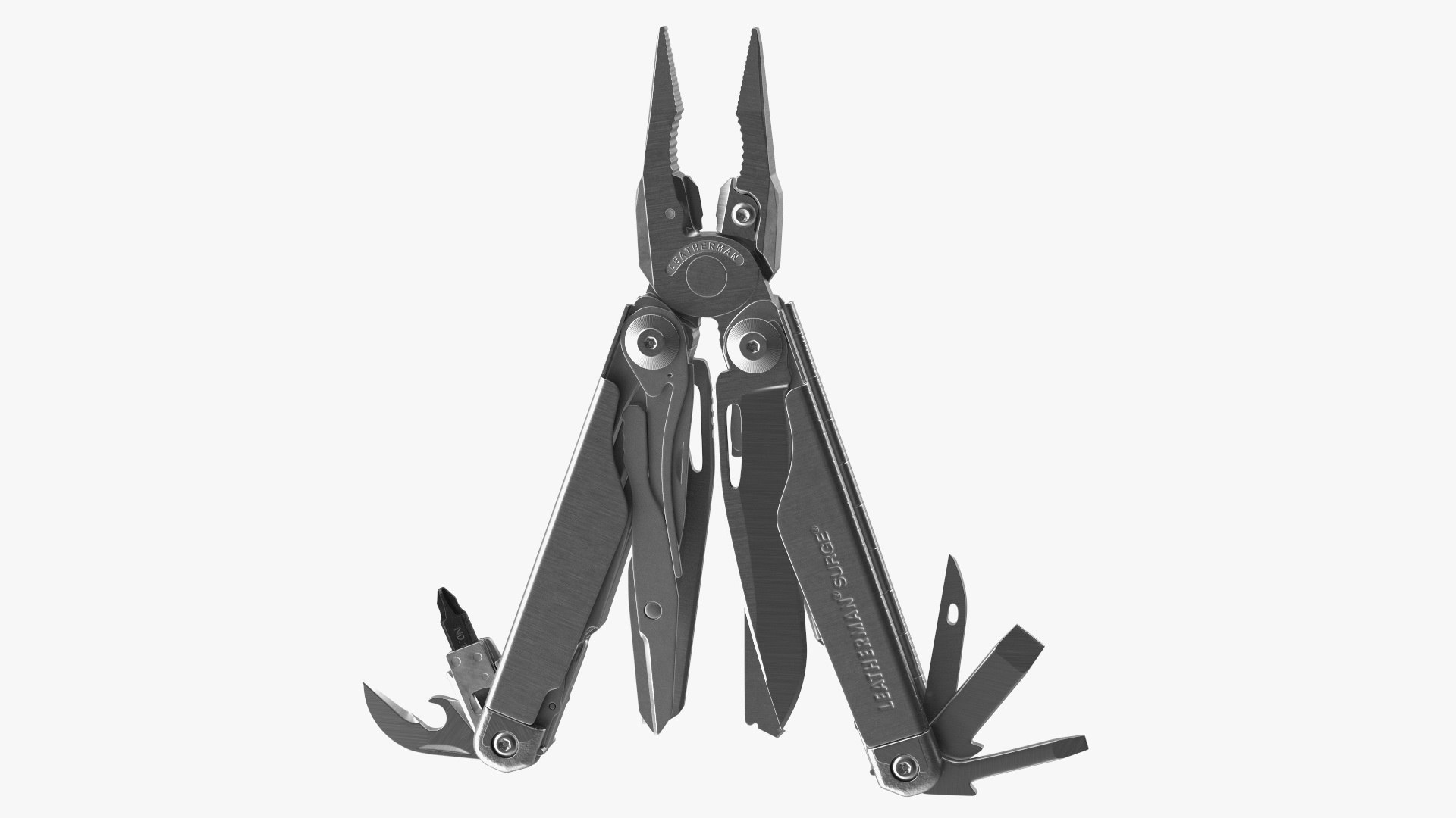 Leatherman Surge Multitool Silver Open 3D model preview