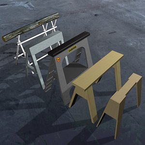 sawhorses kit 5 3d model