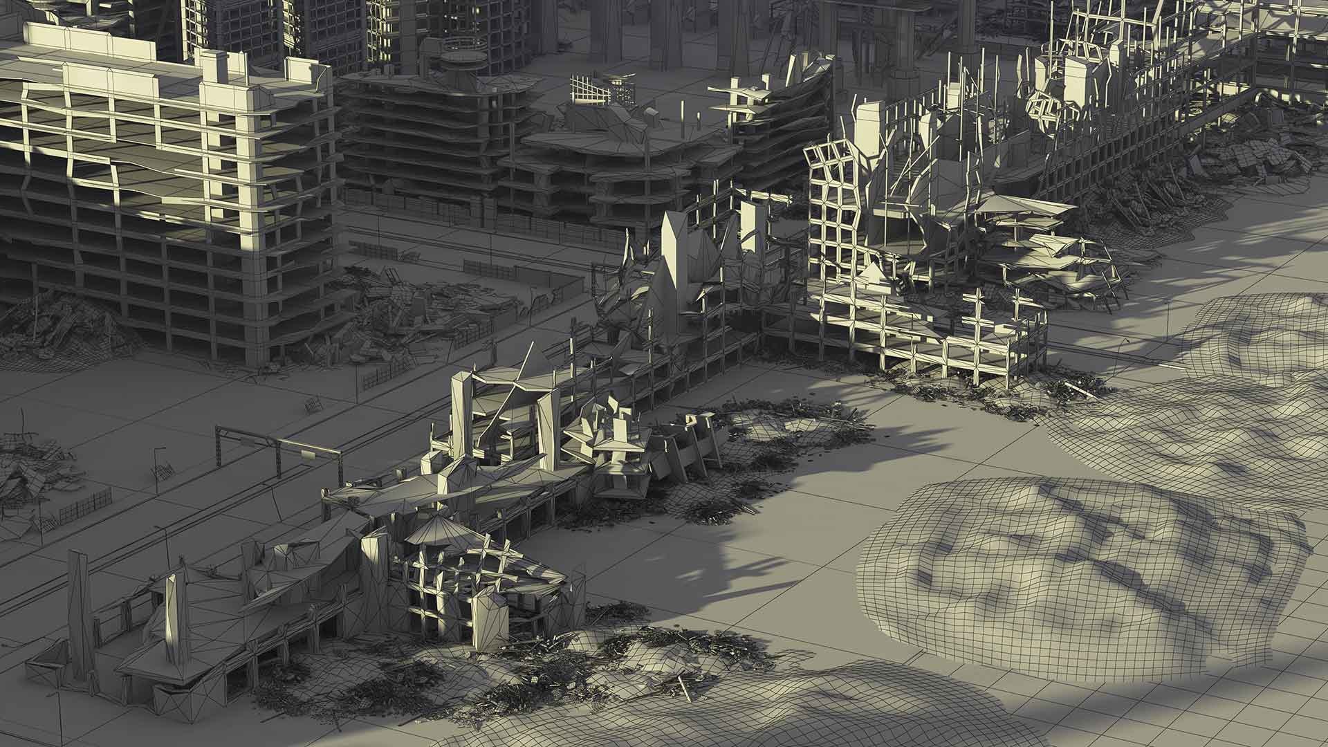 Ruined Scifi City From Dystopia Kit Model - TurboSquid 2176193