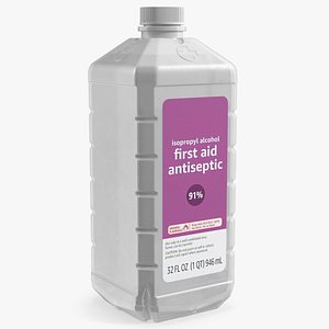 Plastic Medical Bottle First Aid Antiseptic Liquid 32 Fl Oz 3D model