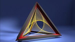 3D Tetrahedron with colored threads