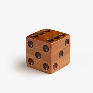 3D Dice Made of Wood PBR