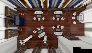 3D model library book office