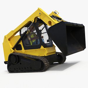Skid Steer or Compact Track Loader with Operator Rigged for Maya 3D model