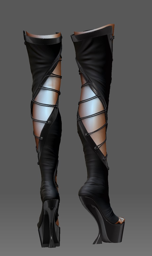 realistic sexy boots 3d max