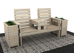 3D planter plant bench