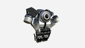 3D SciFi Backpack B08 Steel Bright - Fashion Character Design