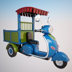 cartoon motorcycle cycle 3d model