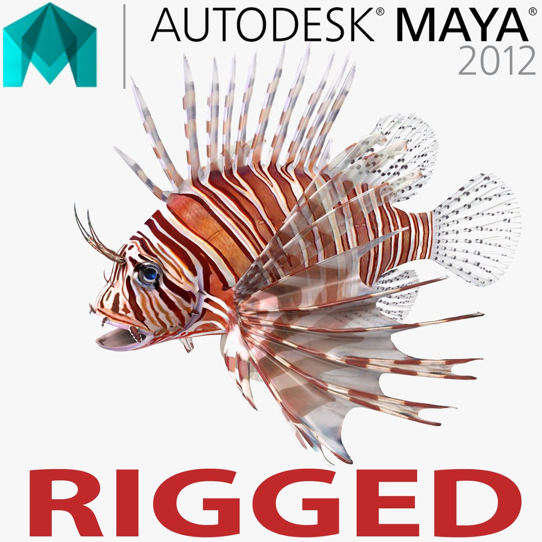 Lionfish Rigged for Maya 3D model preview