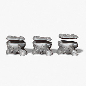 3D Asyk-Style Trinket Box with Petroglyphs for 3D Printing