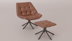 Leather Swivel Chair 3D