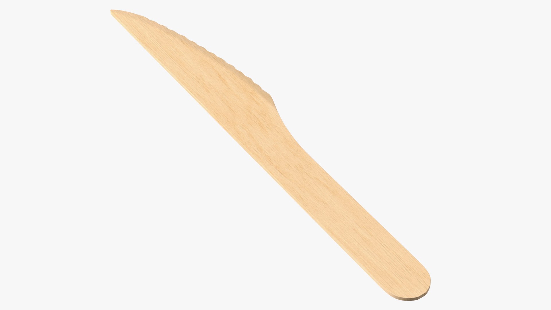 Disposable Wooden Knife 3D model preview