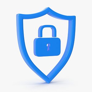 3D Shield and Lock Icon