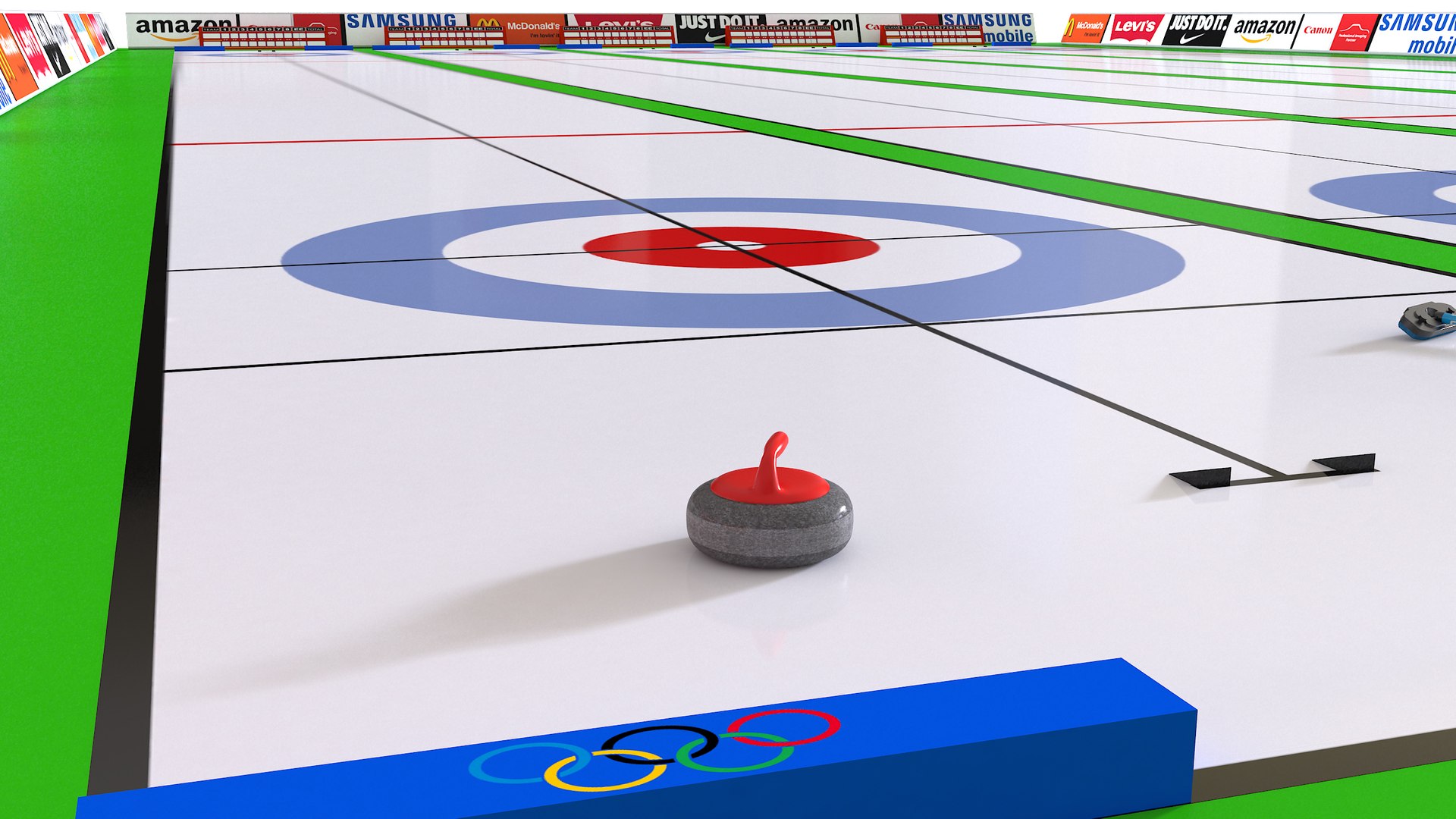 3D Model Curling Rink - Green - TurboSquid 1910070