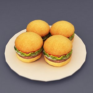 Hamburgers lowpoly 3d model