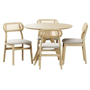 Sekiz table Leivel chair 3D model