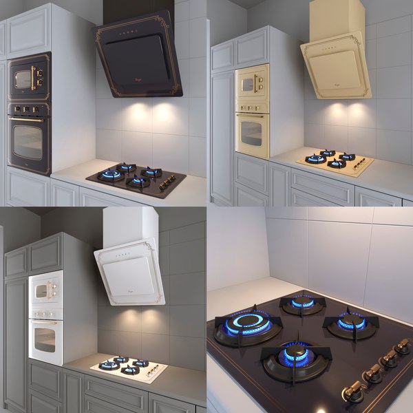 3D kitchen appliances style model