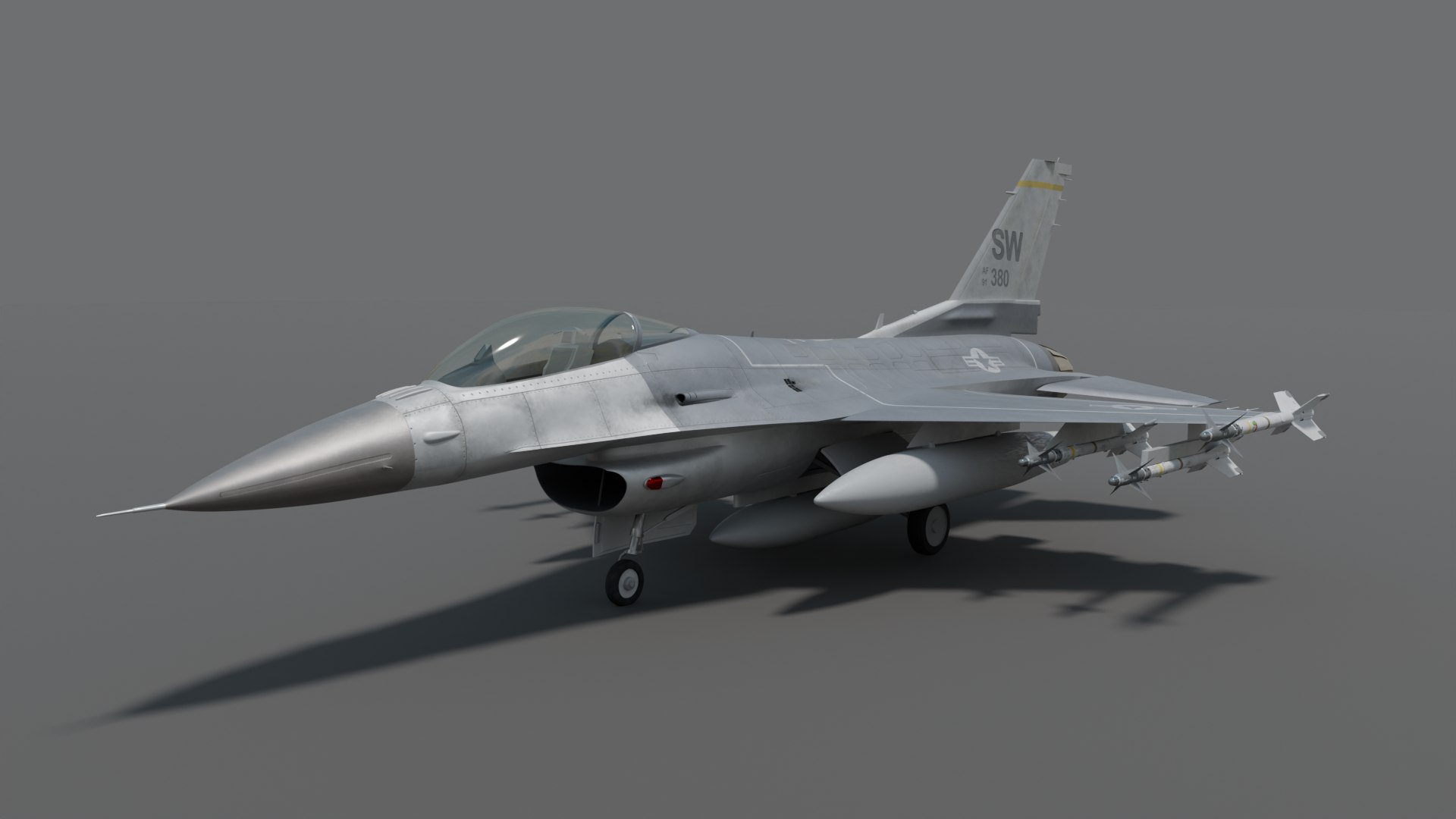 FIghter Aircraft With Sidewinder Missiles 3D Model - TurboSquid 2192467