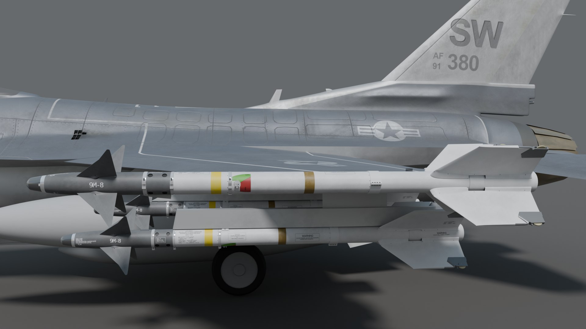 FIghter Aircraft With Sidewinder Missiles 3D Model - TurboSquid 2192467