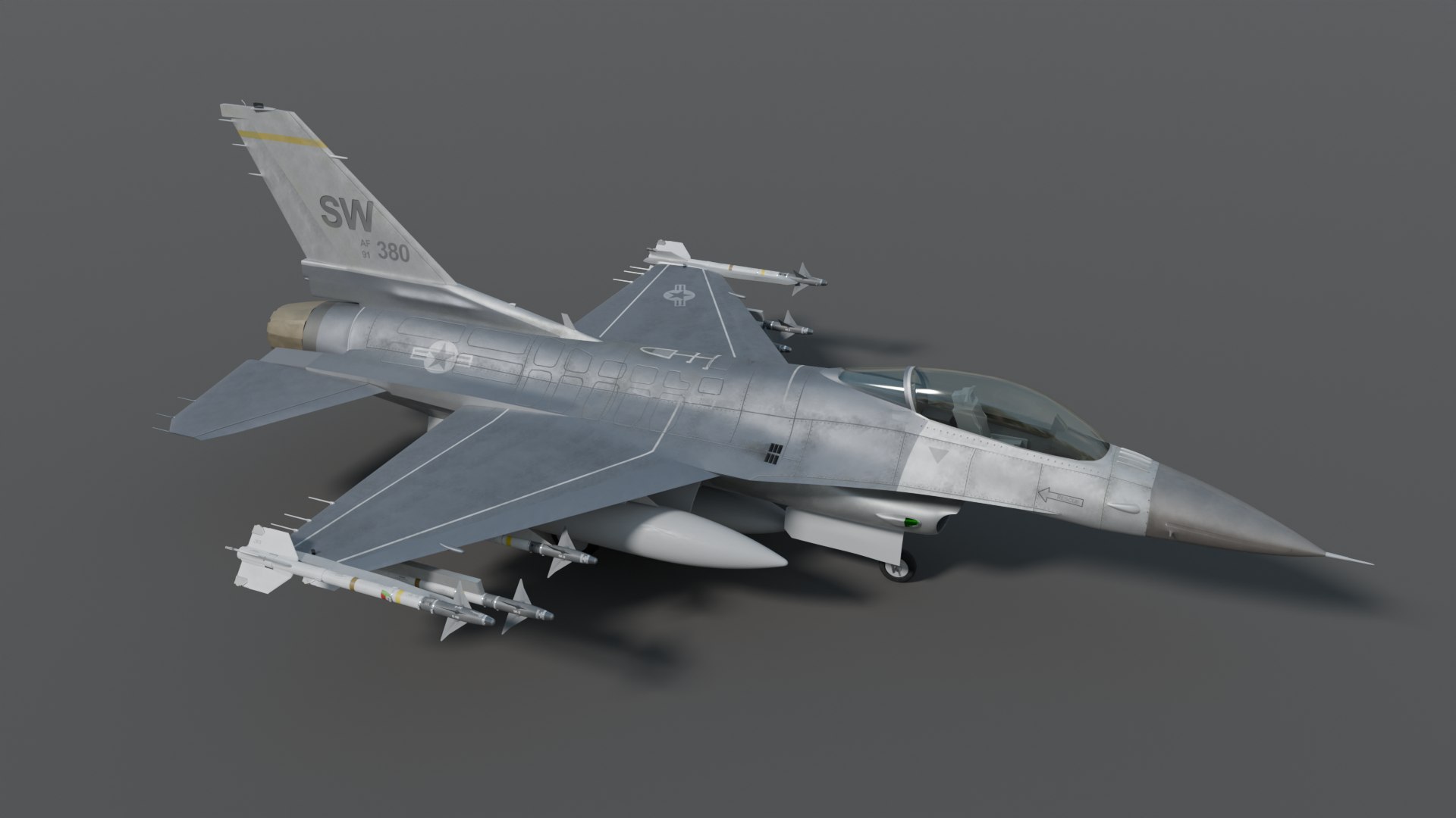FIghter Aircraft With Sidewinder Missiles 3D Model - TurboSquid 2192467