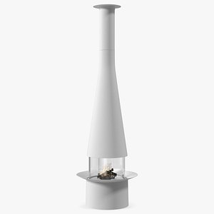 Modern Fireplace Focus Creations Filiofocus Central White 3D model