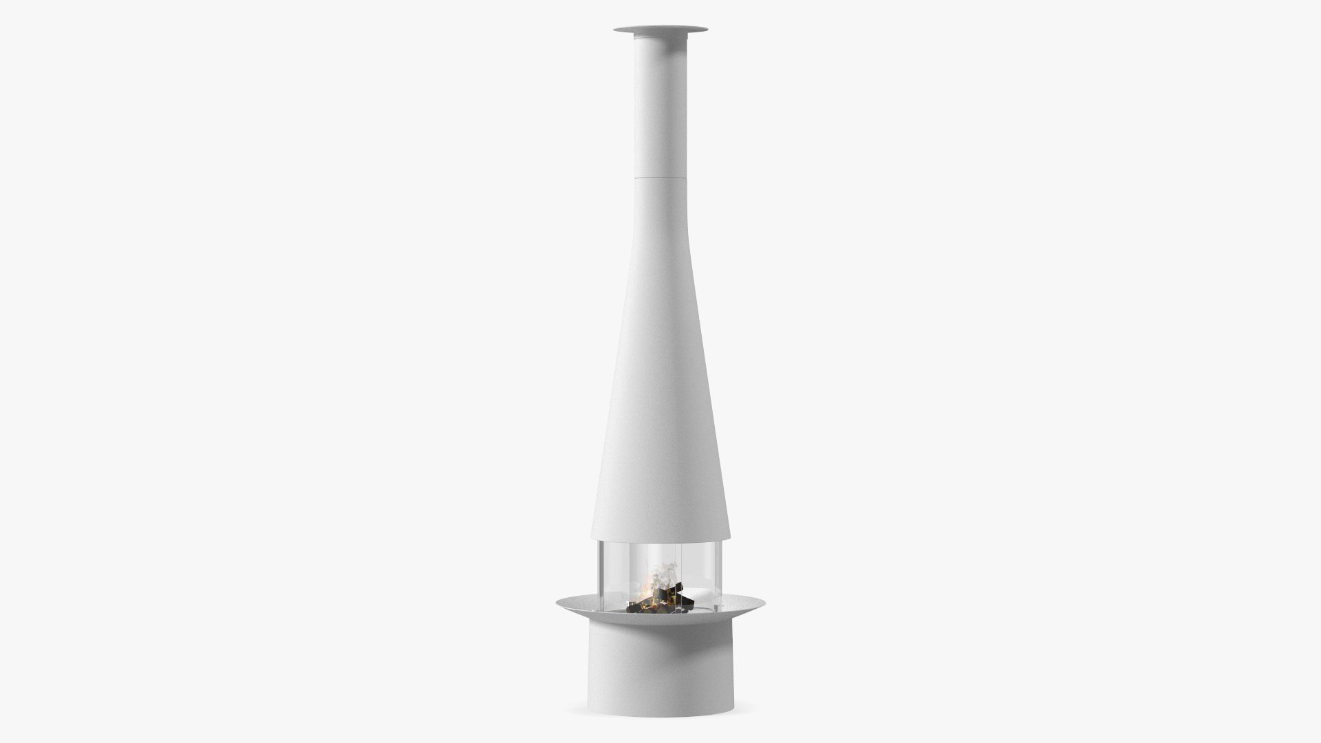 Modern Fireplace Focus Creations Filiofocus Central White 3D model preview