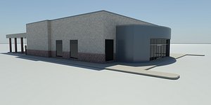 Bank 2 - Drive-Thru Bank Model - 3DS MAX 2010 - Mental Ray