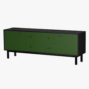 3D Modern Dresser with 2 Doors and 4 Drawers