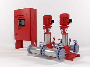 grundfos hydro mx1 2cr10-3 3D model