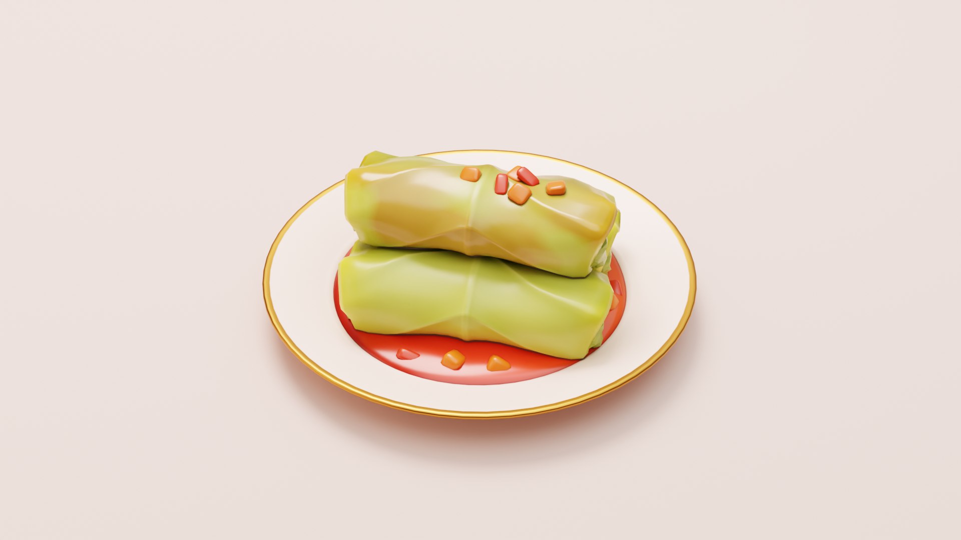 3D Stylized Cabbage Rolls - TurboSquid 2305771