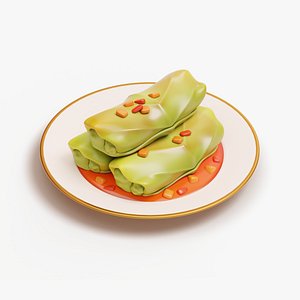 3D Stylized cabbage rolls