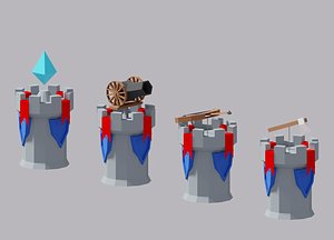 cartoon simple tower defense 3D