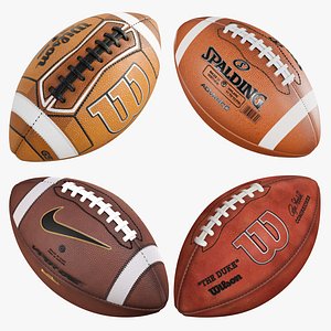 American Football Sports Ball Collection 3D model