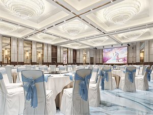 3D Luxury Hotel Banquet Ballroom 001 model